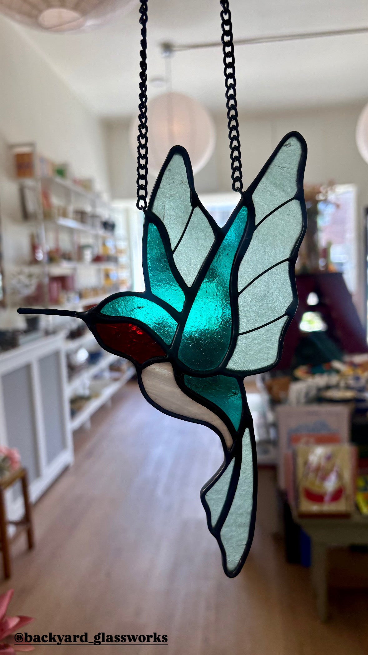 Stained Glass Hummingbird Backyard Glassworks