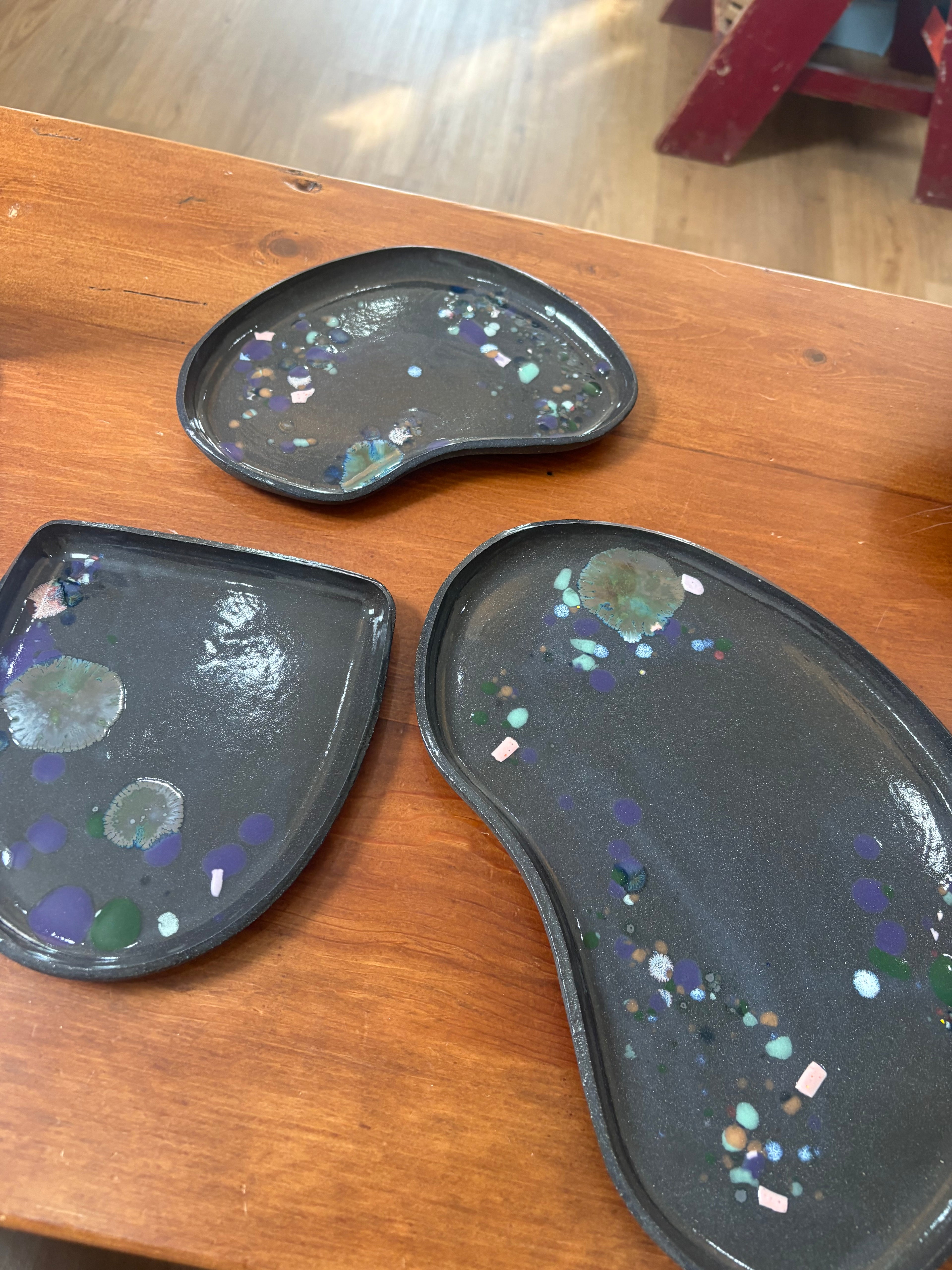 Black splatter small platter JamSauce Pots
