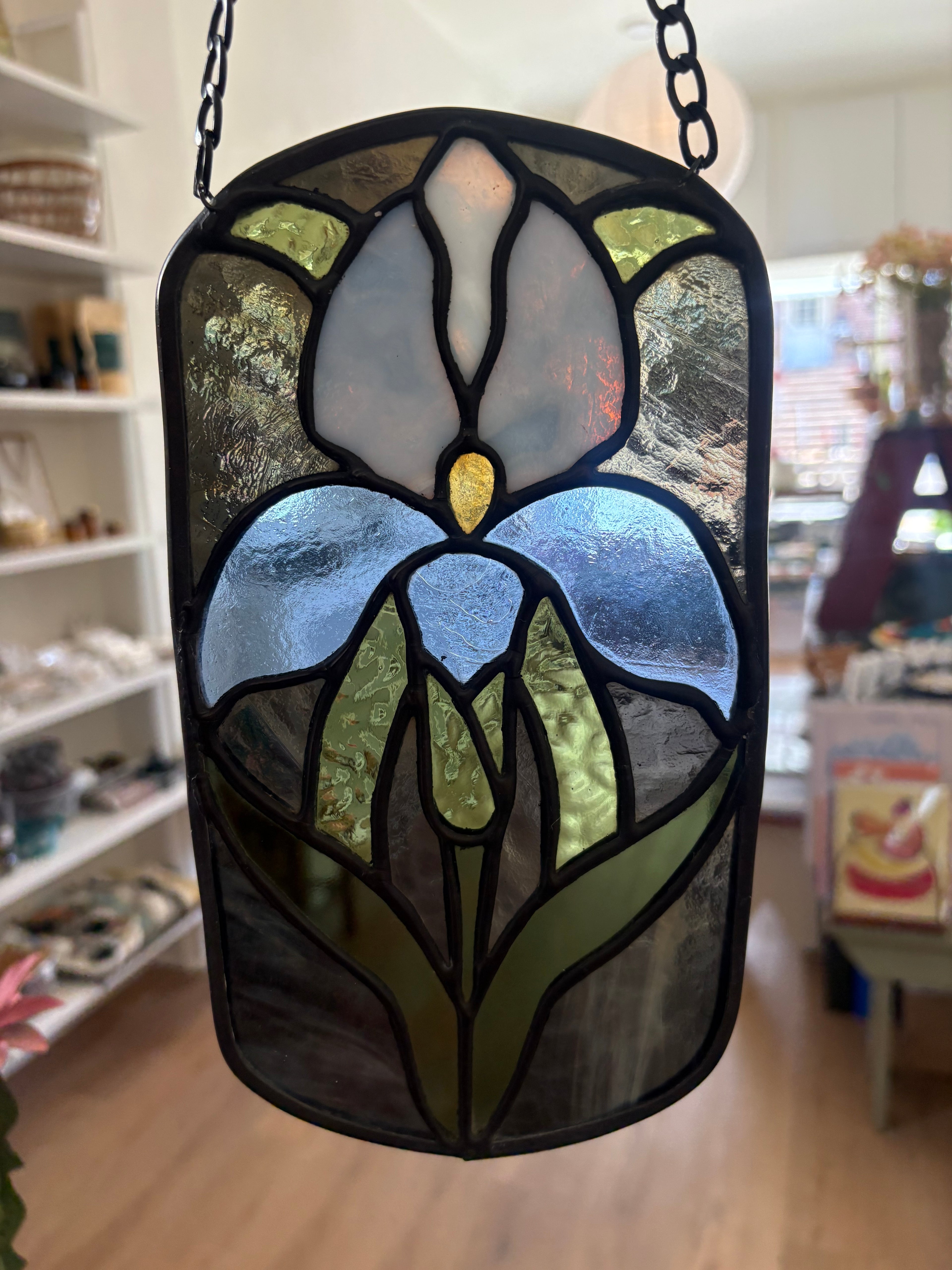 Stained Glass Iris Backyard Glassworks