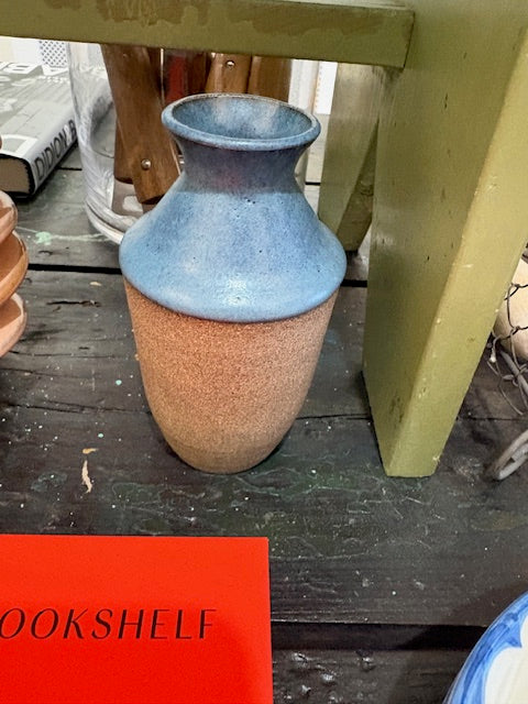 DK Pottery Vase Blue and Brown small