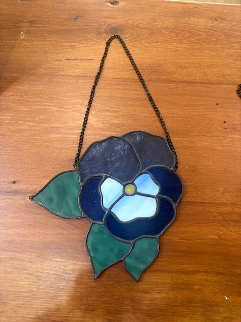 Stained Glass Pansies Backyard Glassworks