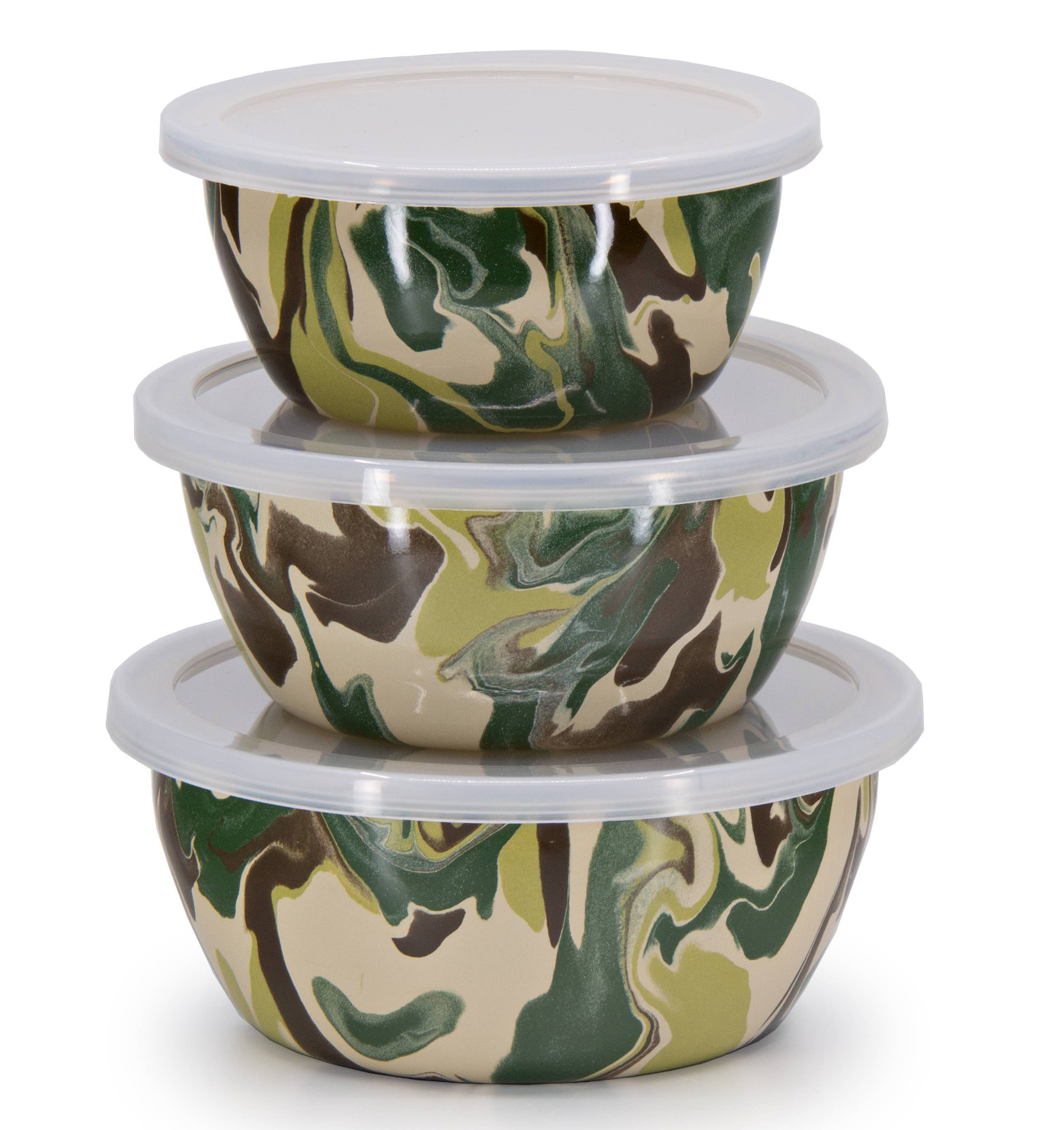 Medium Golden Rabbit Enamelware Camouflage Bowl