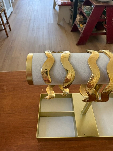 Open Wavy Unisex Brass Bracelet  - MremboNYC